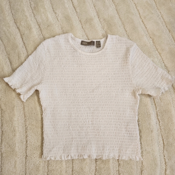 Shirred Ruched Ruffle Edge T Shirt from ASOS - Picture 4 of 8